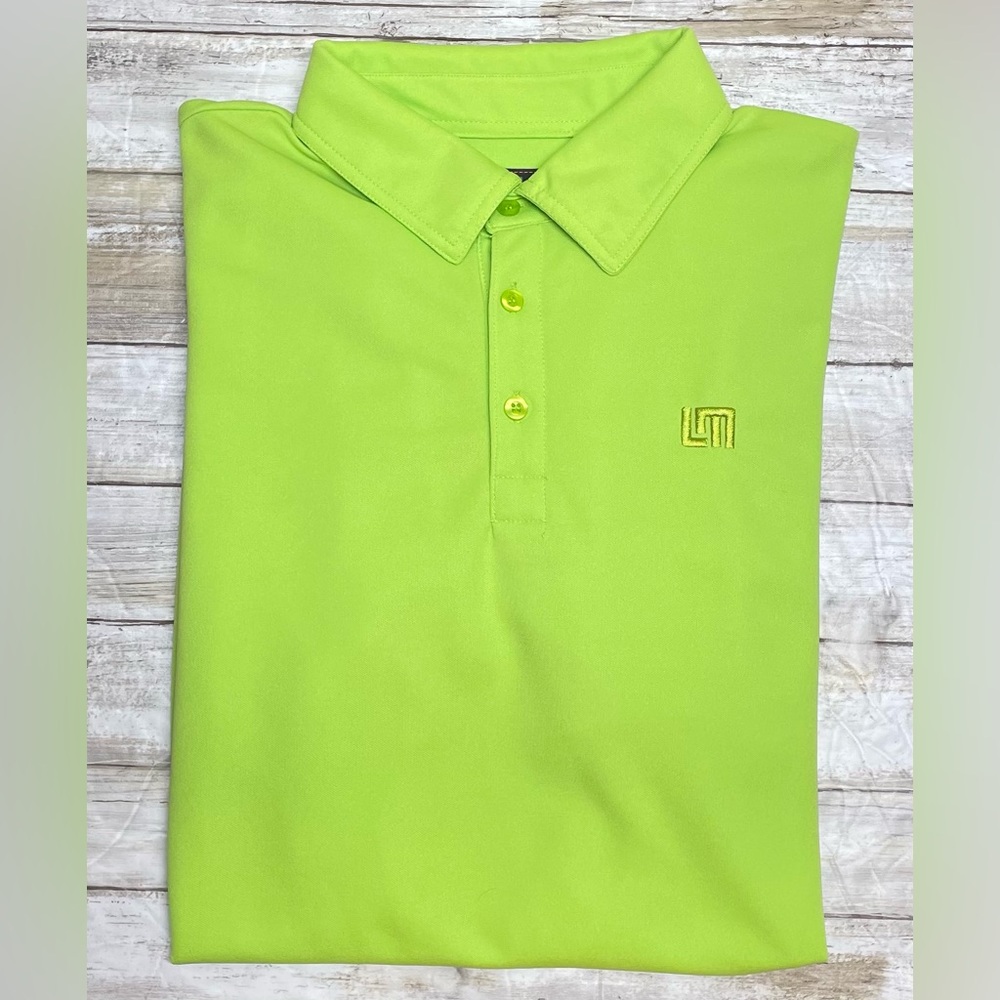Loudmouth Golf Mens Neon Green Essential Polo Shirt Short Sleeve Size  XL